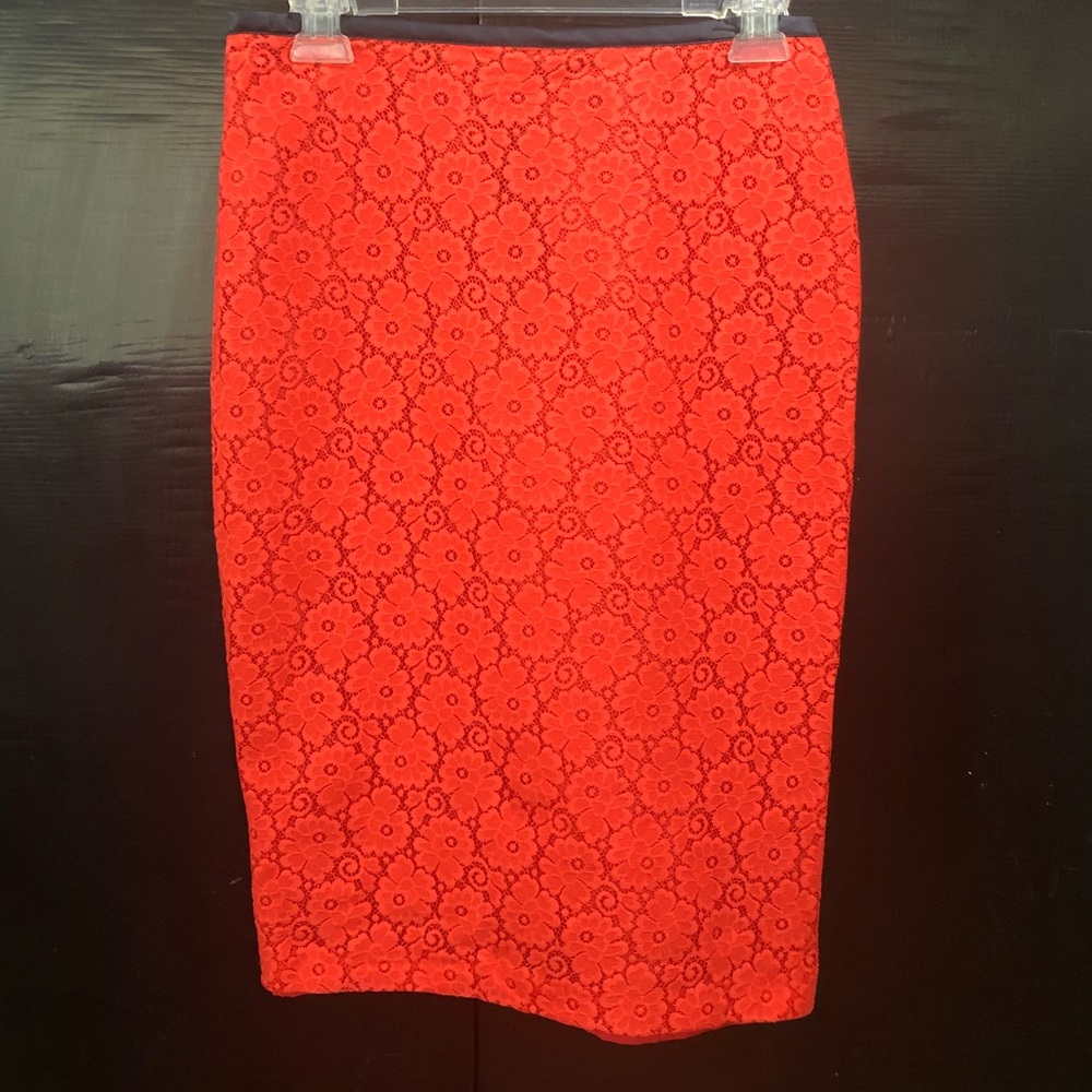 Topshop Pencil Skirt Size 6 Orange